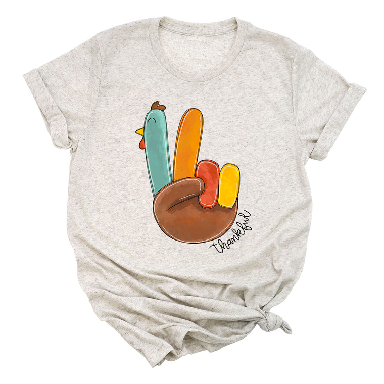 Turkey Peace Fingers (Thankful) Premium Unisex T-Shirt