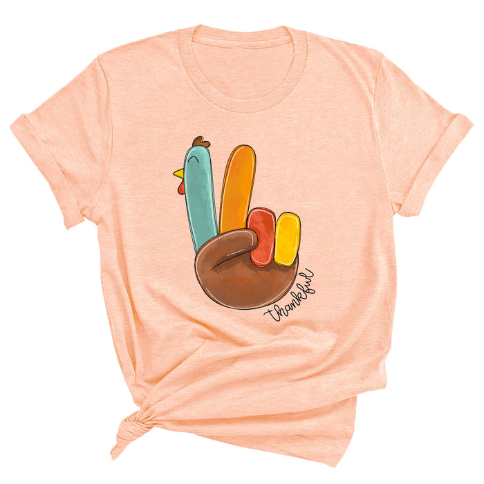 Turkey Peace Fingers (Thankful) Premium Unisex T-Shirt
