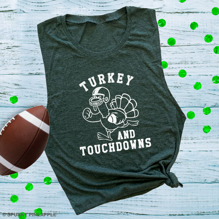 Turkey and Touchdowns Muscle Tee