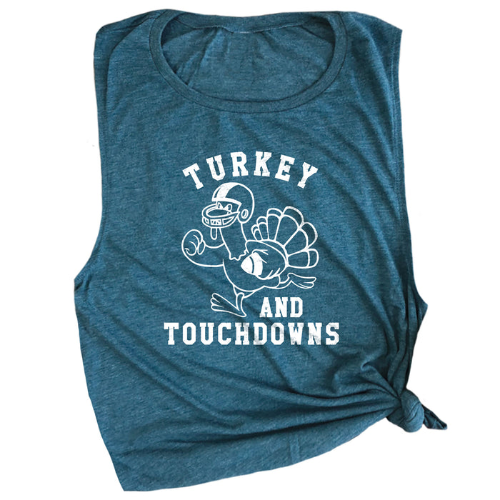 Turkey and Touchdowns Muscle Tee