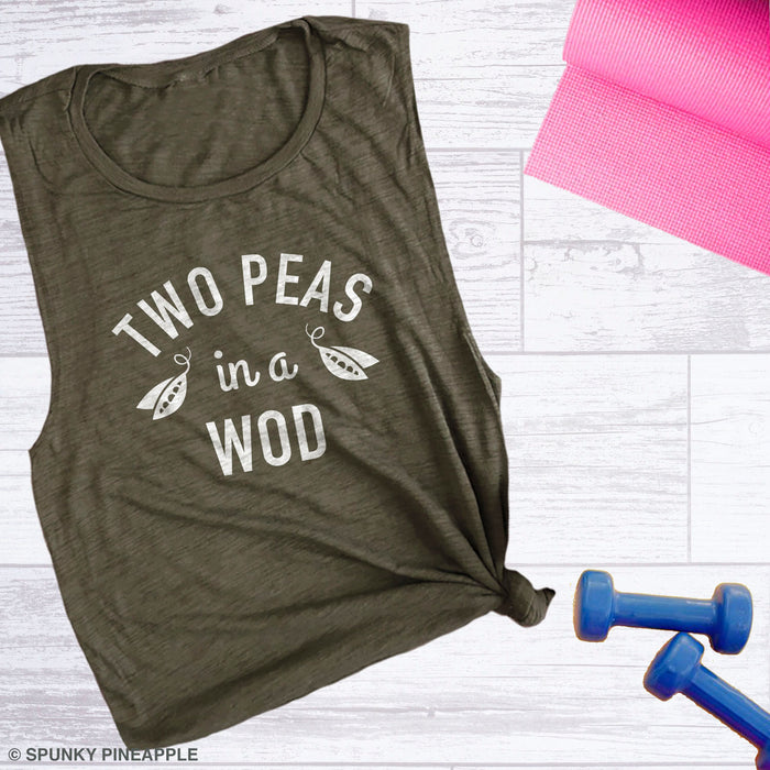 Two Peas in a WOD Women's Workout Muscle Tee