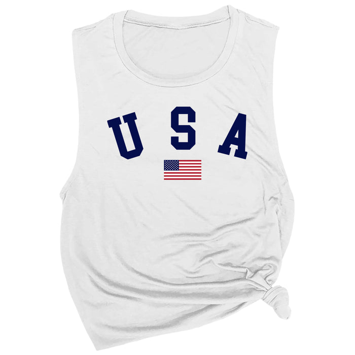 USA with Flag Muscle Tee