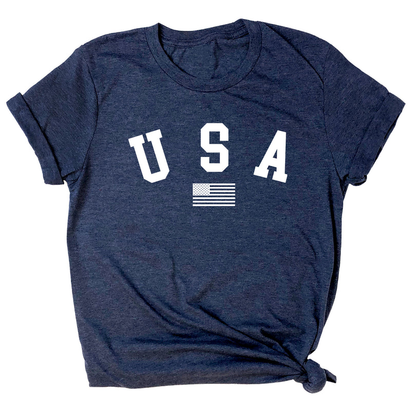 USA with Flag Premium Unisex T-Shirt