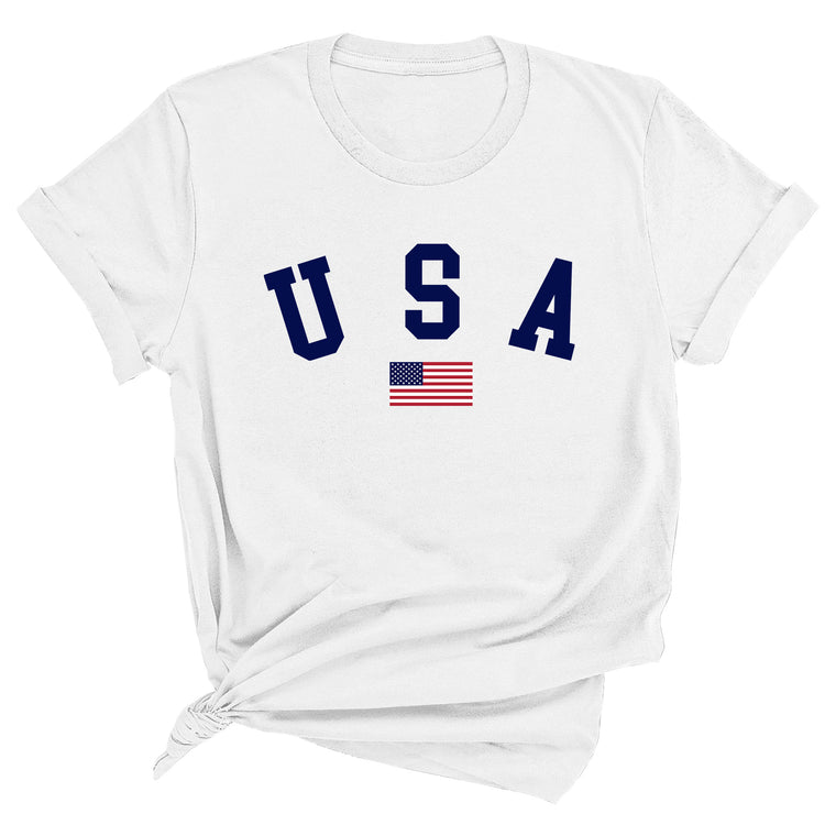 USA with Flag Premium Unisex T-Shirt