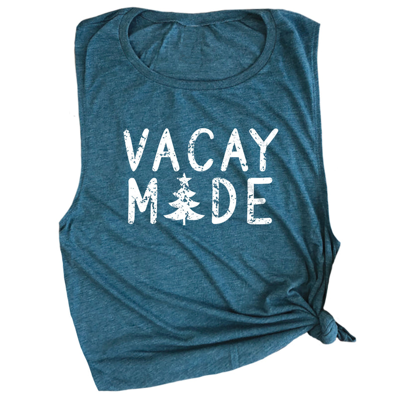 Vacay Mode (Christmas Tree) Muscle Tee