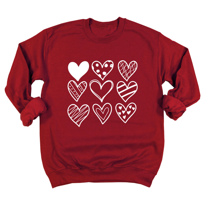 Valentine Doodle Hearts Sweatshirt