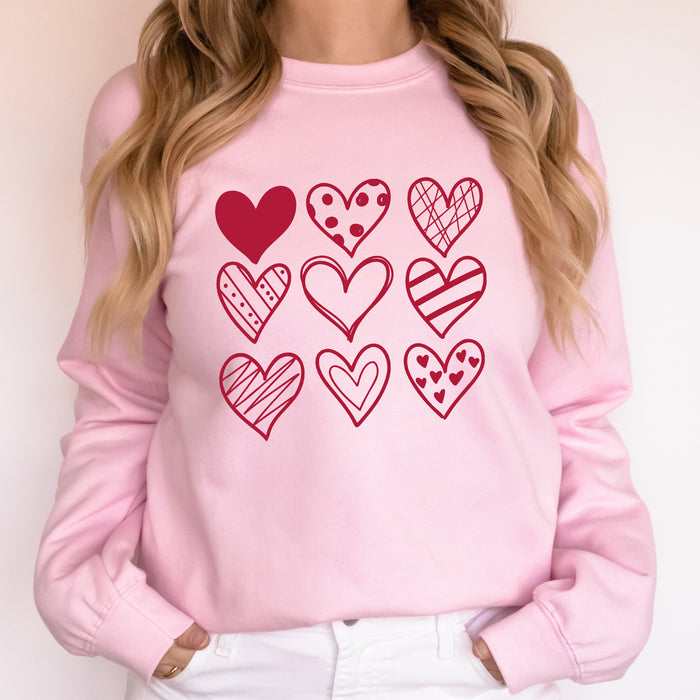 Valentine Doodle Hearts Sweatshirt