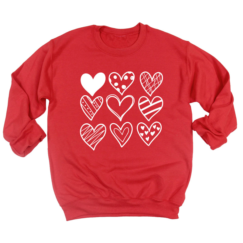 Valentine Doodle Hearts Sweatshirt