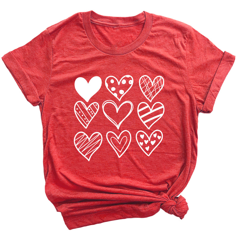 Valentine Doodle Hearts Premium Unisex T-Shirt
