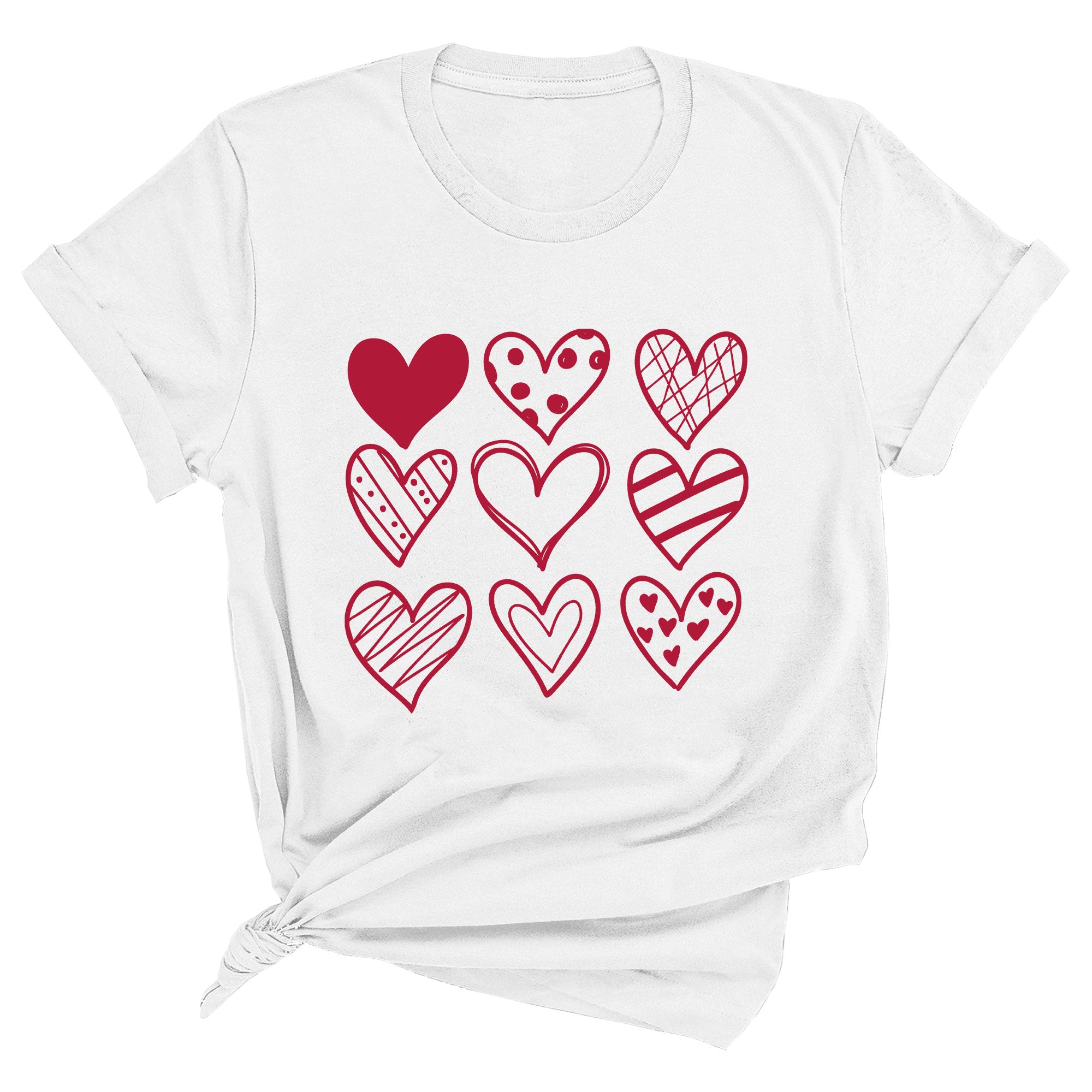 Valentine Doodle Hearts Premium Unisex T-Shirt