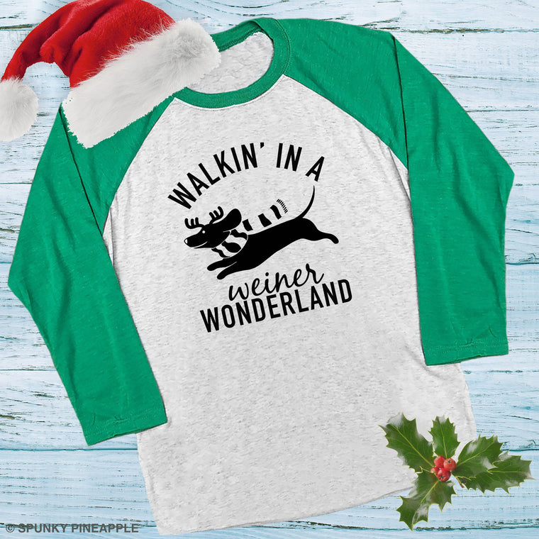 Walkin' in a Weiner Wonderland Raglan Tee