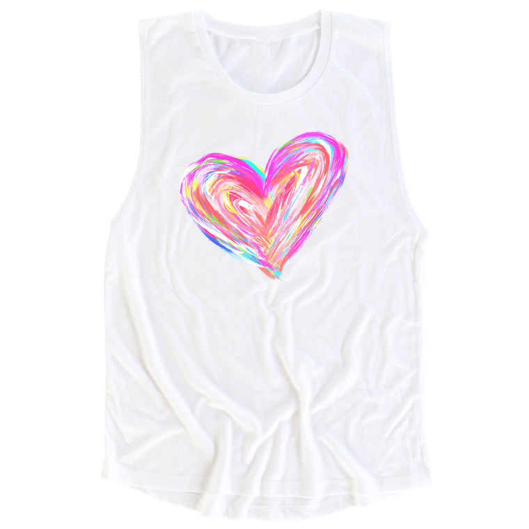 Watercolor Heart Muscle Tee