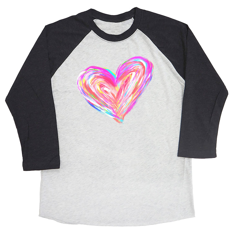 Watercolor Heart Raglan Tee