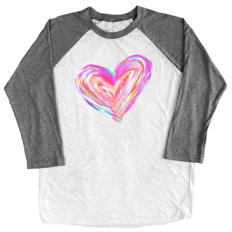 Watercolor Heart Raglan Tee