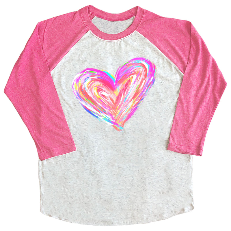 Watercolor Heart Raglan Tee