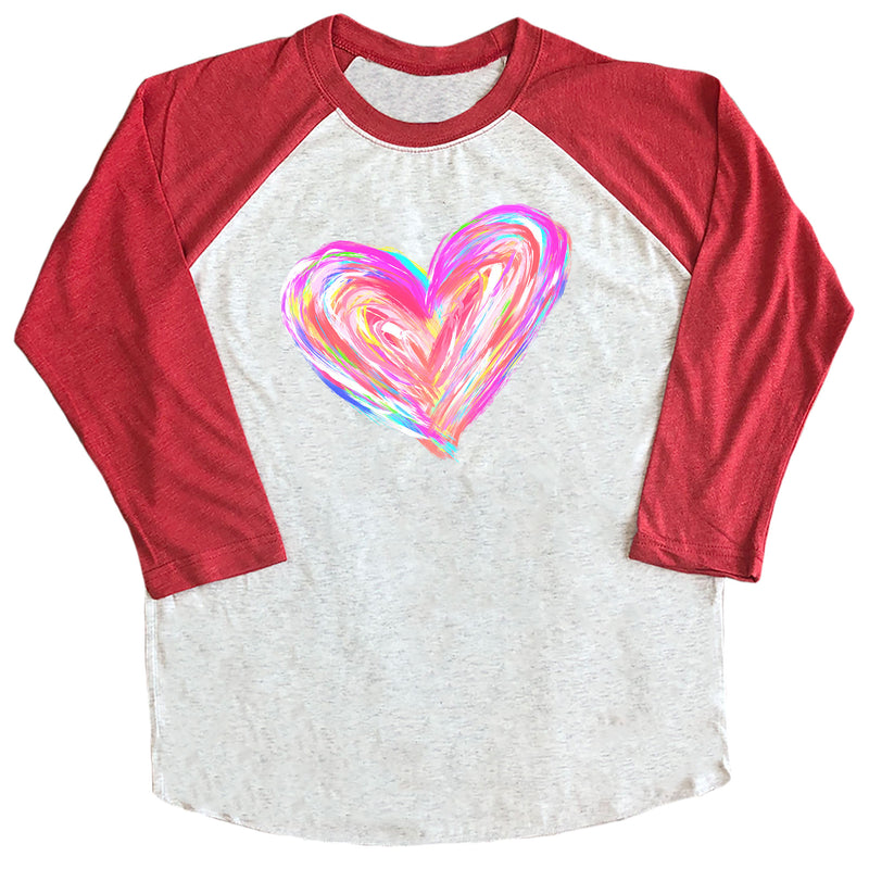 Watercolor Heart Raglan Tee
