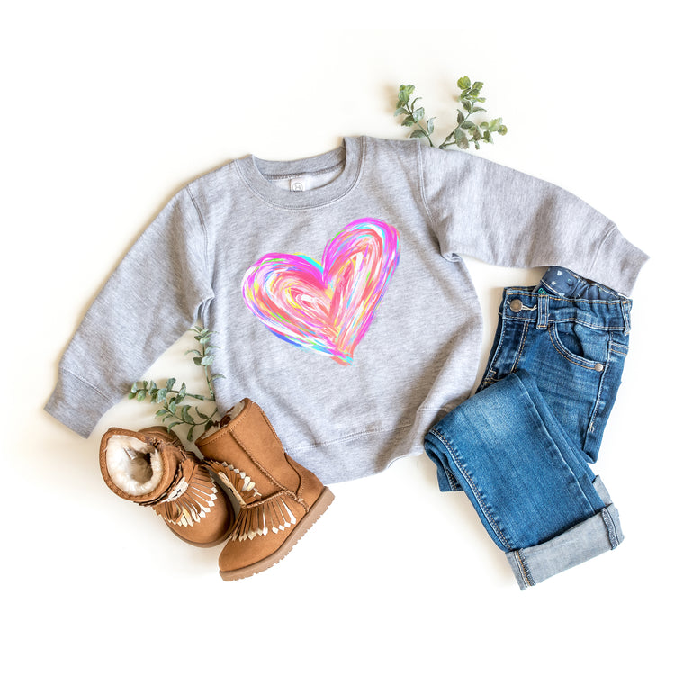 Watercolor Heart Toddler Sweatshirt