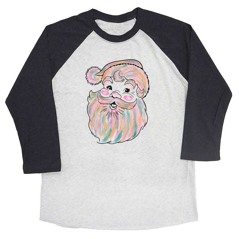 Watercolor Santa Raglan Tee