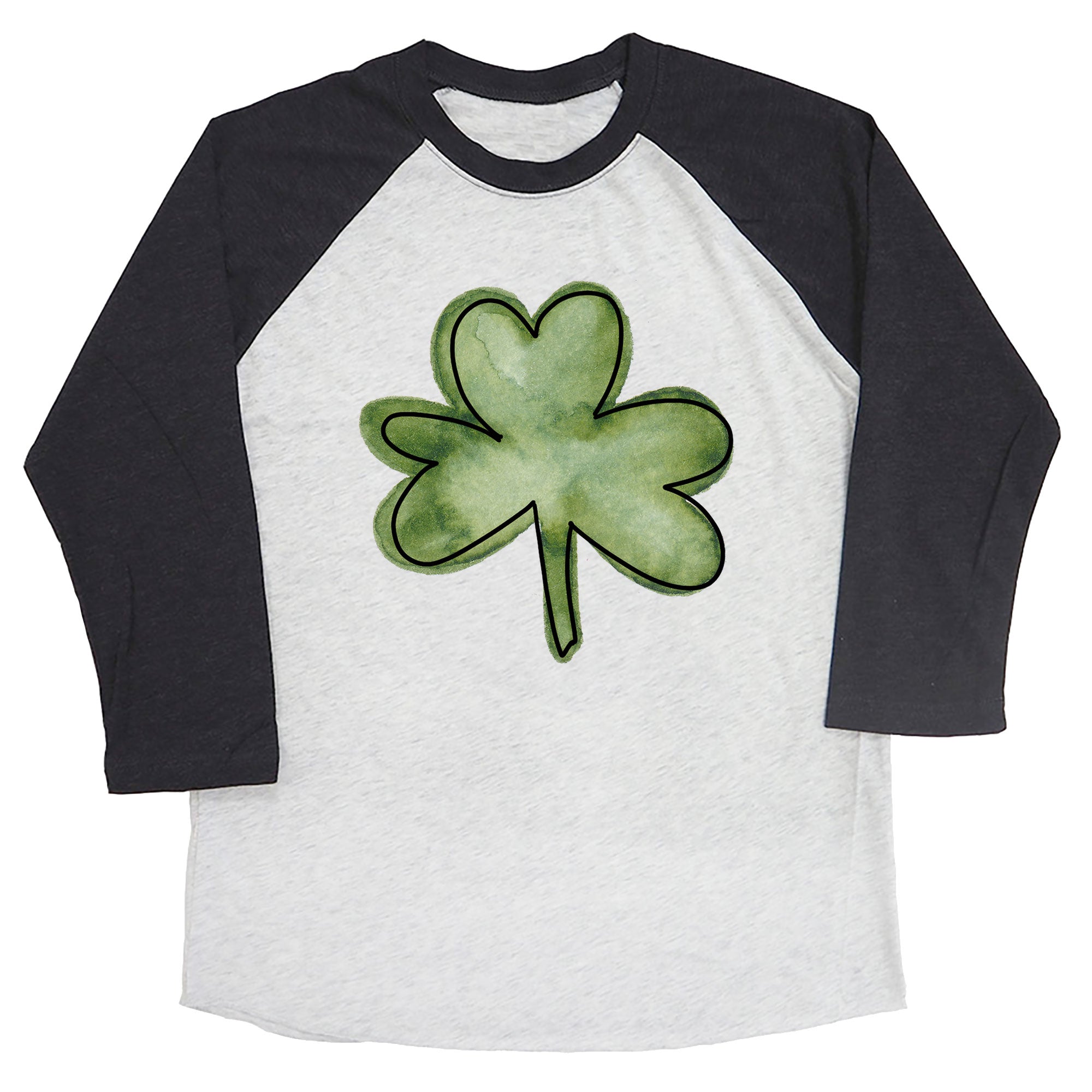 Watercolor Shamrock Raglan Tee