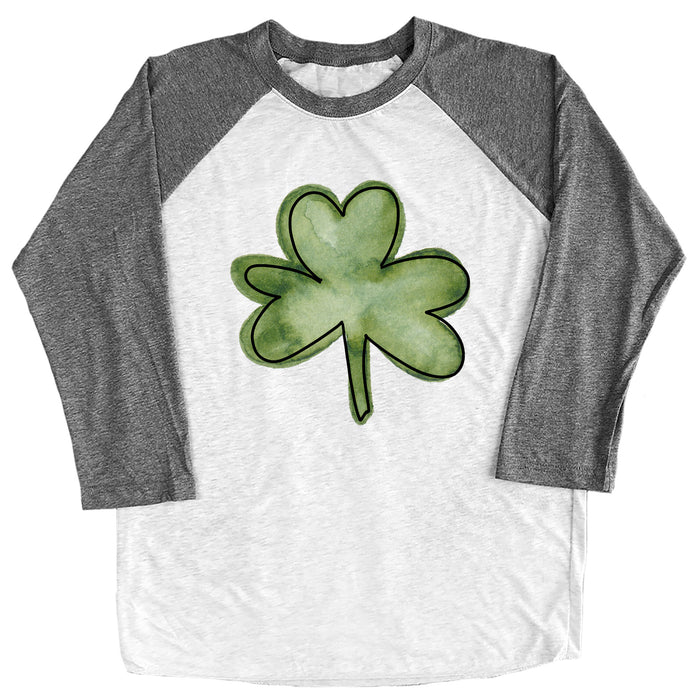 Watercolor Shamrock Raglan Tee