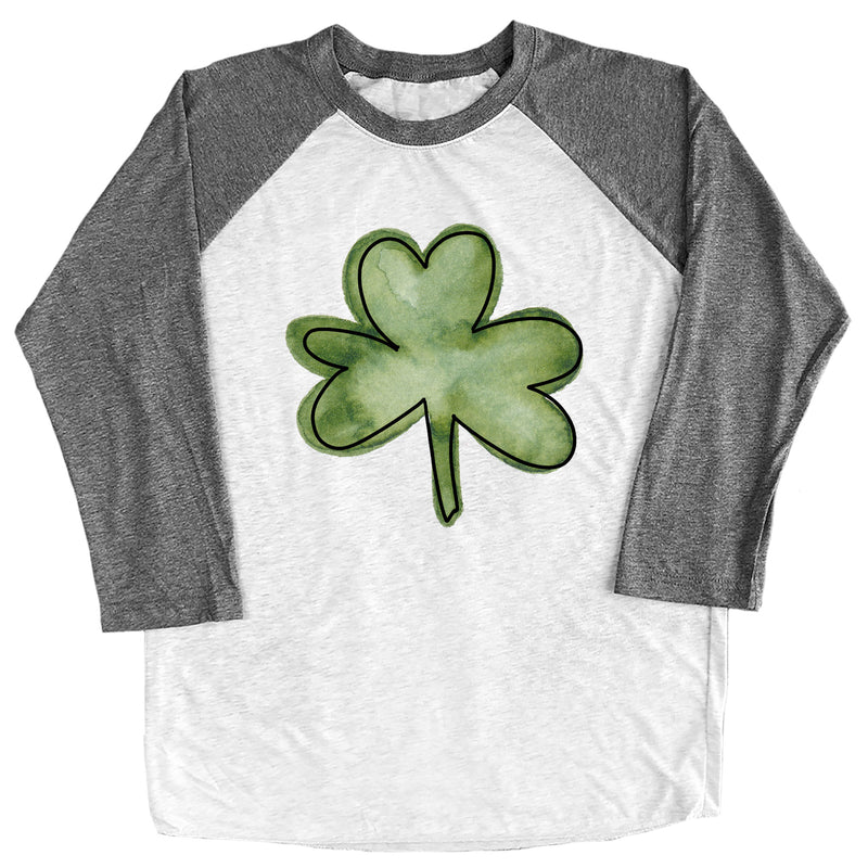 Watercolor Shamrock Raglan Tee
