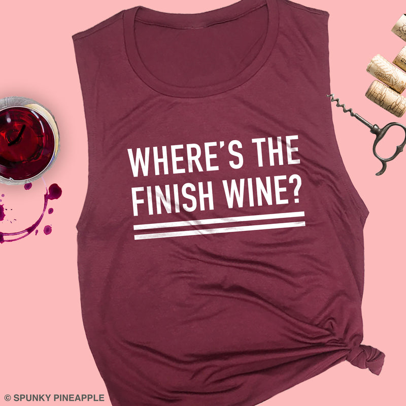 Where's the Finish Wine? Muscle Tee