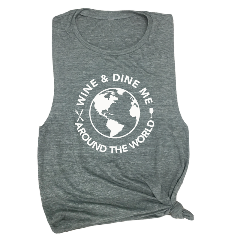Wine & Dine Me Around the World Muscle Tee